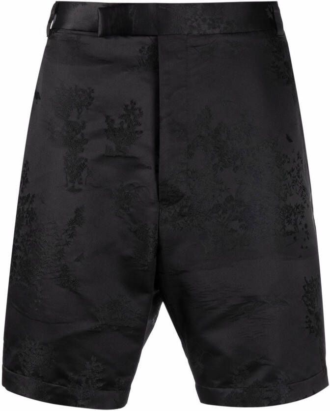 Thom Browne Gestreepte shorts Zwart