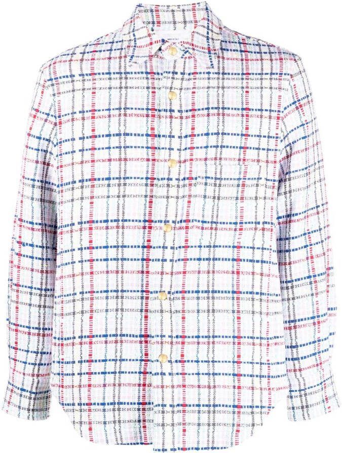 Thom Browne Geruit overshirt Wit