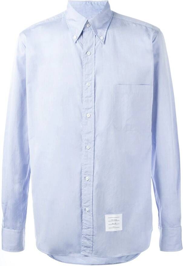 Thom Browne grosgrain placket shirt Blauw