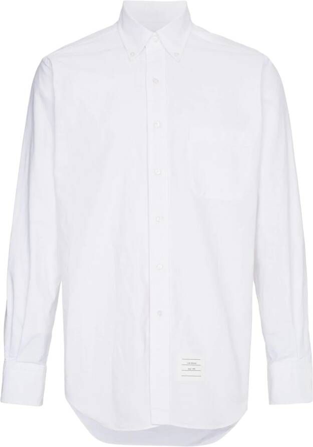 Thom Browne grosgrain placket shirt Wit