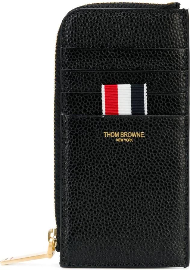Thom Browne Leren portemonnee met halve rits Zwart