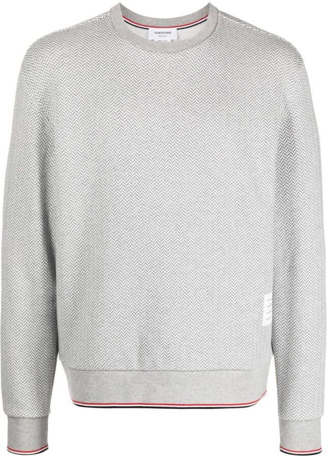 Thom Browne Trui met visgraat patroon Grijs