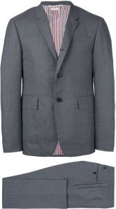 Thom Browne High-Armhole Plain Weave Suit in Super 120s Wool Grijs