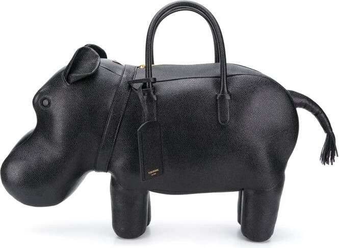 Thom Browne Hippo bewerkte tas Zwart