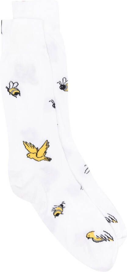 Thom Browne Intarsia sokken Wit