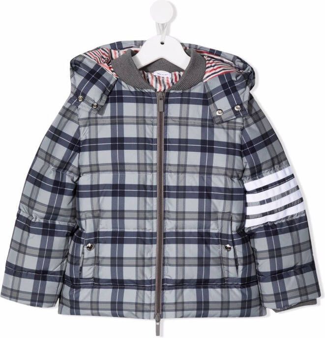 Thom Browne Kids Jas met capuchon Grijs