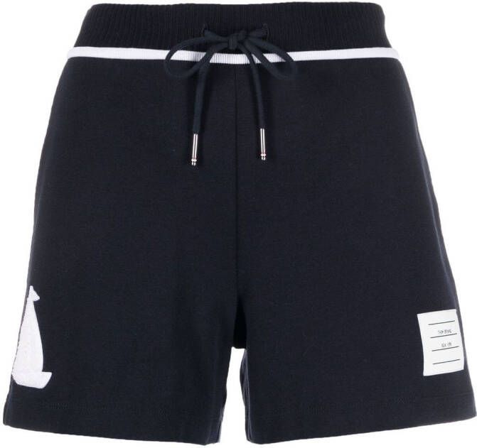 Thom Browne Joggingshorts met logopatch Blauw