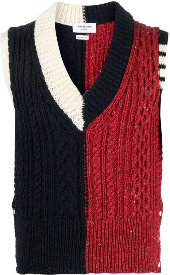 Thom Browne Kabelgebreide top Zwart