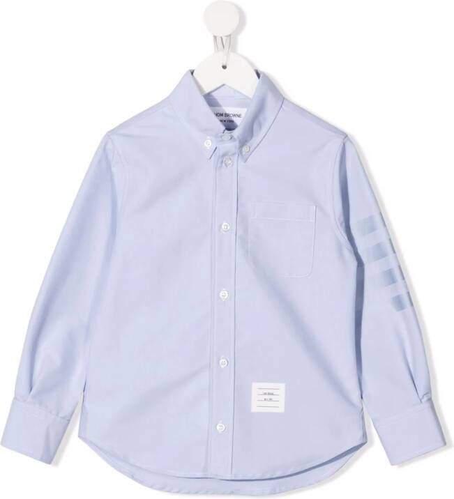 Thom Browne Kids Gestreept shirt Blauw