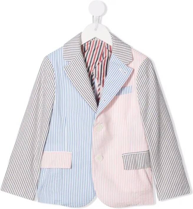 Thom Browne Kids Gestreepte sportjas Grijs