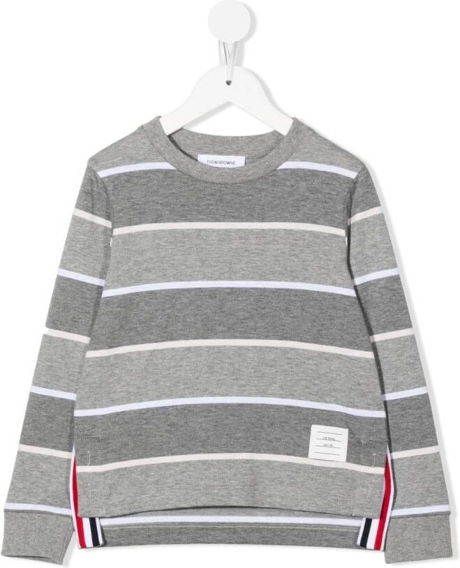 Thom Browne Kids Gestreepte trui Grijs