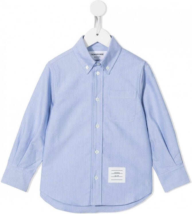 Thom Browne Kids Klassiek Oxford shirt Blauw