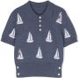 Thom Browne Kids Poloshirt met patroon Blauw - Thumbnail 1