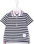 Thom Browne Kids Poloshirt met streep Blauw - Thumbnail 1