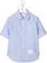 Thom Browne Kids Shirt met logopatch Blauw - Thumbnail 1