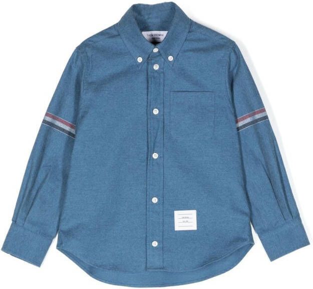 Thom Browne Kids Shirt met streepdetail Blauw