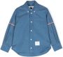Thom Browne Kids Shirt met streepdetail Blauw - Thumbnail 1