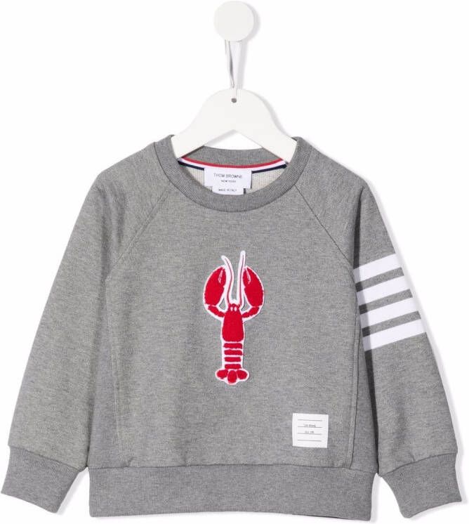 Thom Browne Kids Sweater met logopatch Grijs