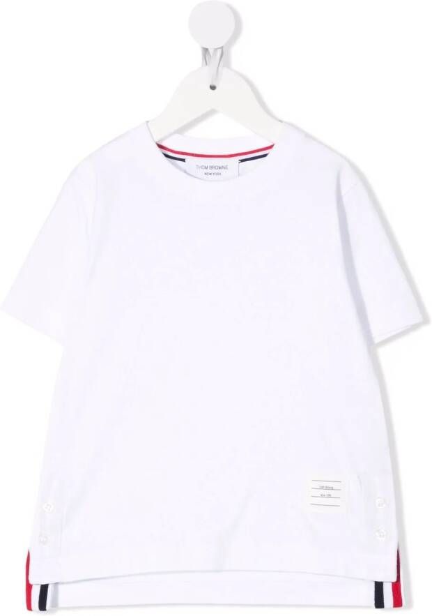 Thom Browne Kids T-shirt met ronde hals Wit