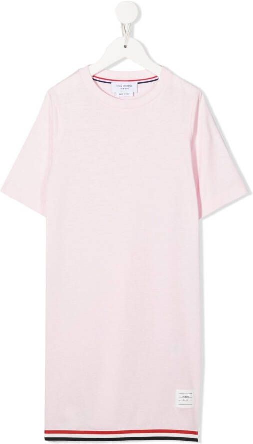 Thom Browne Kids T-shirtjurk met gestreept detail Roze