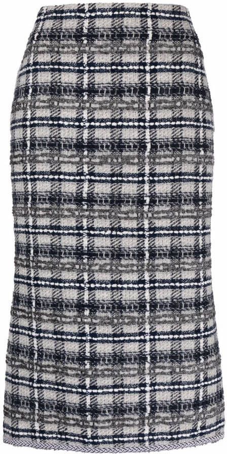 Thom Browne Kokerrok met tartan ruit Grijs