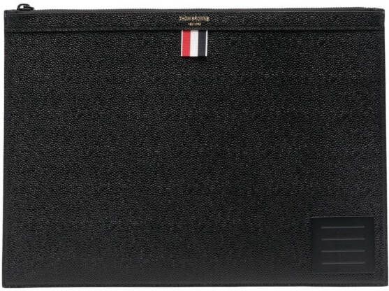 Thom Browne Leren clutch Zwart