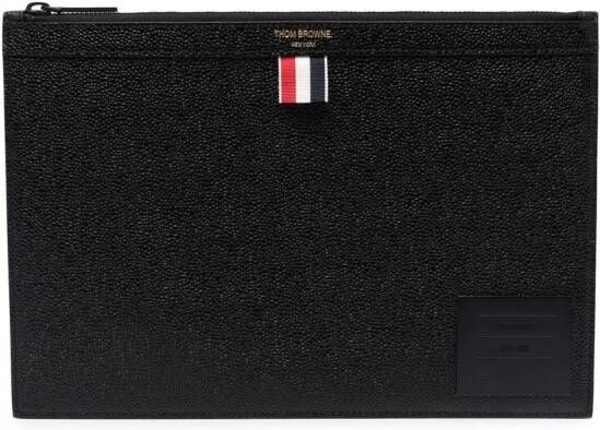 Thom Browne Leren clutch Zwart