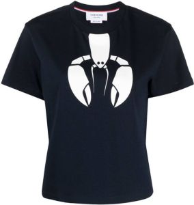 Thom Browne T-shirt met ronde hals Blauw