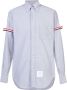 Thom Browne Long Sleeve Shirt With Grosgrain Armbands In Navy Oxford Blauw - Thumbnail 1