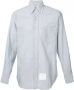 Thom Browne Long Sleeve Shirt With Grosgrain Placket In Navy Oxford Blauw - Thumbnail 1