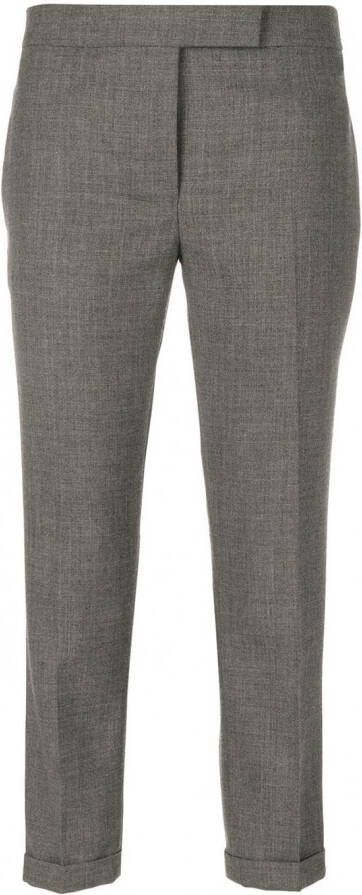 Thom Browne Lowrise Skinny Trousers In Medium Grey 2-Ply Wool Fresco Grijs