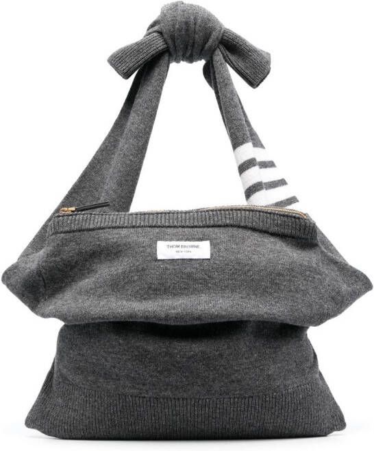 Thom Browne Messengertas met rits Grijs