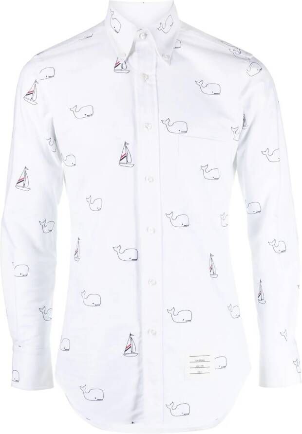 Thom Browne Overhemd met borduurwerk Wit