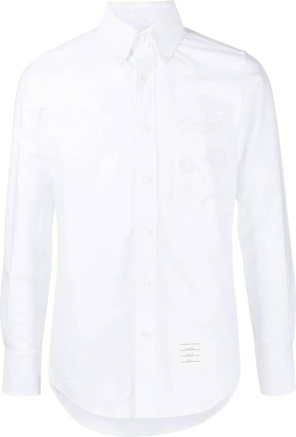 Thom Browne Overhemd met geborduurd detail Wit