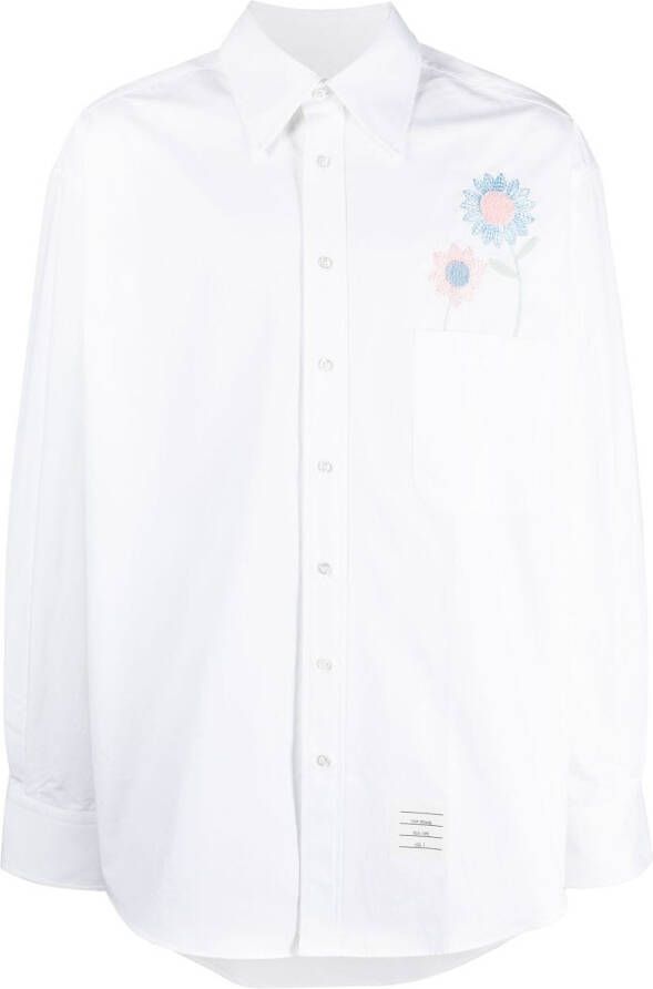 Thom Browne Overhemd met geborduurde patch Wit