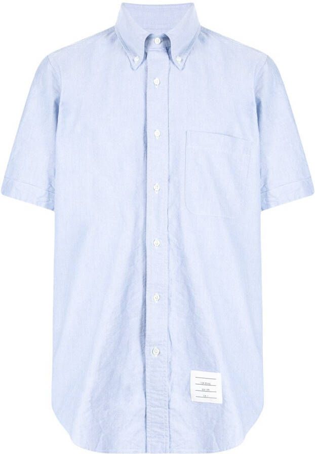 Thom Browne Overhemd met logopatch Blauw