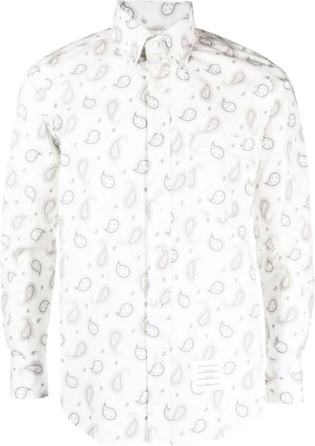 Thom Browne Overhemd met paisley-print Wit