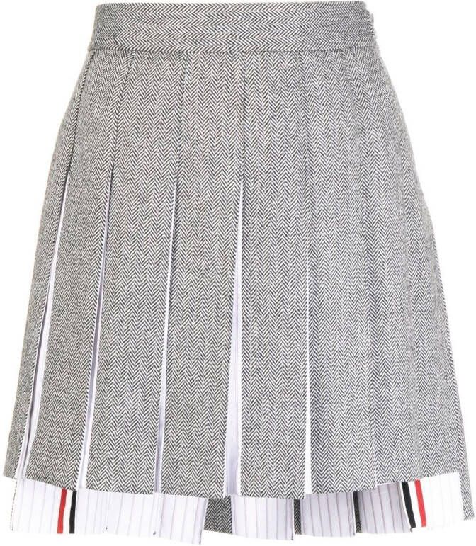 Thom Browne Plooirok met chevron streep Grijs