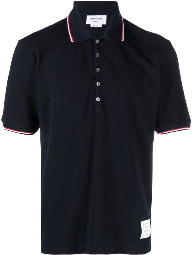 Thom Browne Poloshirt met 4 strepen Blauw