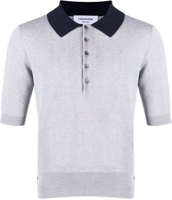 Thom Browne Poloshirt met contrasterende kraag Grijs