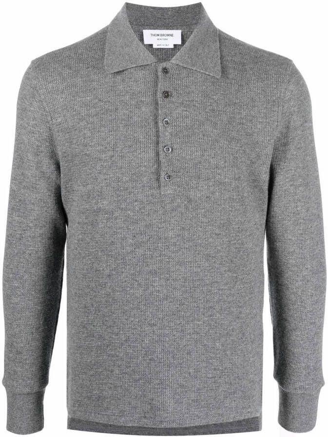 Thom Browne Poloshirt met lange mouwen Grijs