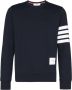 Thom Browne Pullover Sweatshirt With Engineered 4-Bar Stripe Blauw - Thumbnail 1