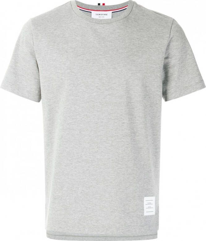 Thom Browne Relaxte fit T-shirt met korte mouwen en split aan de zijkant Grijs