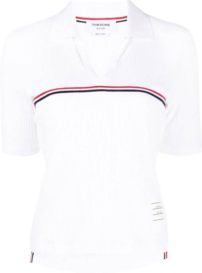 Thom Browne Geribbelde polotop Wit