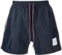 Thom Browne Zwembroek met RWB-streep Blauw - Thumbnail 1