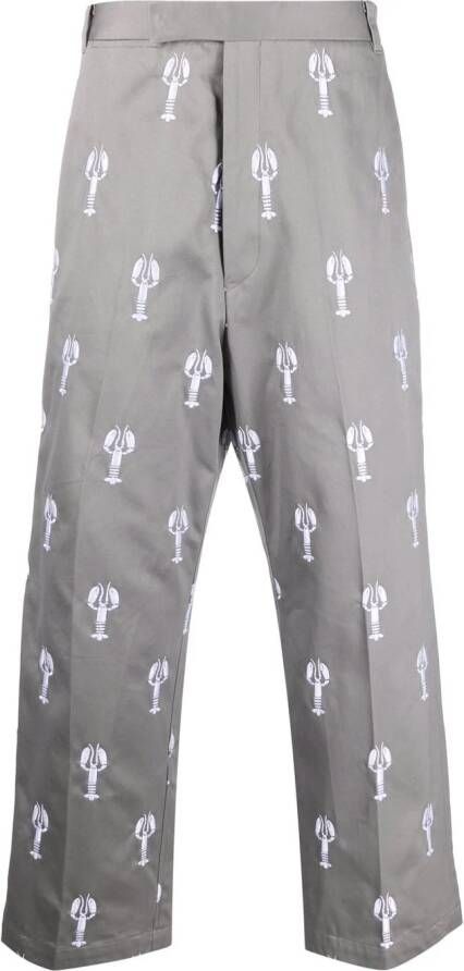 Thom Browne Satijnen broek Grijs