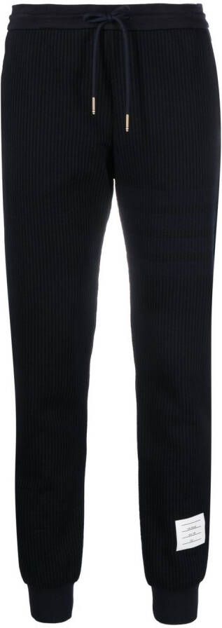 Thom Browne seersucker track pants Blauw