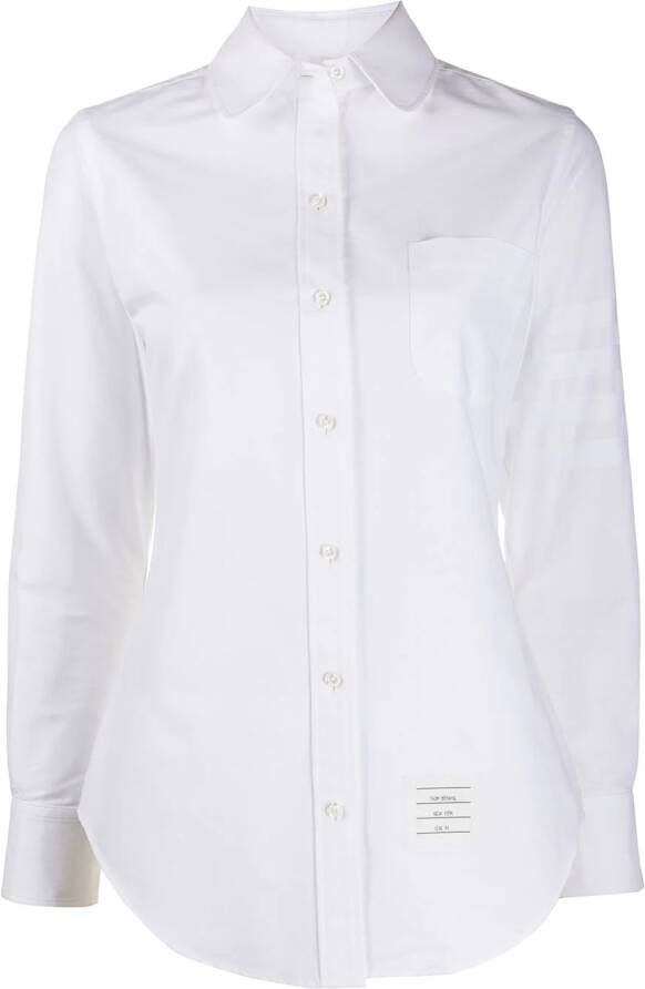 Thom Browne Shirt met ronde kraag Wit