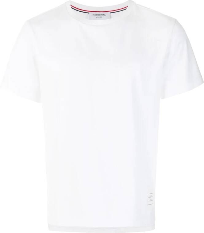 Thom Browne Side Slit Relaxed Fit Short Sleeve Jersey Tee Wit