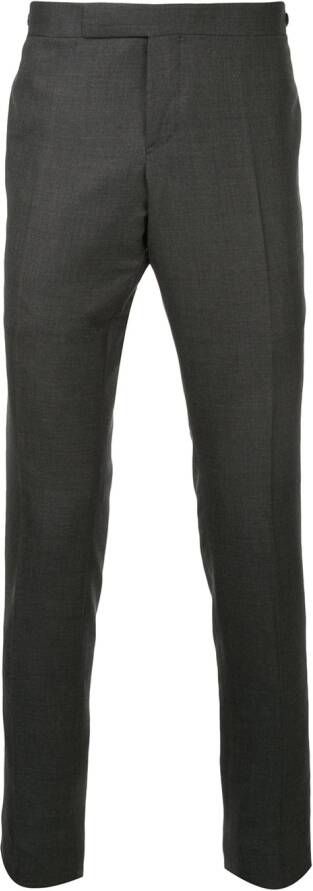 Thom Browne Skinny broek met lage tailleband in Super 120's twill Grijs